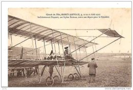 CIRCUIT DE L´EST NANCY-JARVILLE 9,10,11,AOUT 1910 LEUTENANT FEQUANT SUR BIPLAN FARMAN AVANT SON DEPART POUR LA REF 15528 - Demonstraties