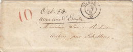 Lettre De Morges Pour Oulens Par Echallens Le 13 Octobre 1854. Cachet De Passage à Echallens - ...-1845 Vorphilatelie
