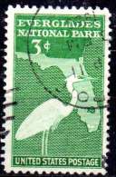 USA 1947 Dedication Of Everglades National Park, Florida - 3c Great Blue Heron And Map Of Florida  FU - Used Stamps