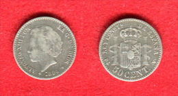 ESPAGNE - ESPAÑA - SPAIN - ALPHONSE XIII - ALFONSO XIII - 50 Centimos 1894 - Sonstige & Ohne Zuordnung