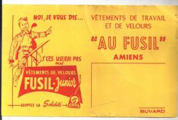 Buvard Moi, Je Vous Dis ... Vêtements De Travail Et De Velours "Au Fusil" à Amiens (80) Des Années 1960 Environ - Textilos & Vestidos