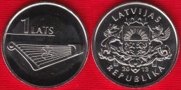 Latvia 1 Lats 2013 "Musical Instrument: Kokle-Harp" UNC - Letonia