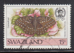 Swaziland Used Scott #507 15c Guineafowl - Butterflies - Swaziland (1968-...)