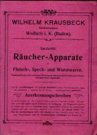 Imprimé En Allemand Wilhem Krausbeck Herdschlosserei Wolfach I. K. Baden Räucher Apparate Fleish Speck & Wurstwaren - 1900 – 1949