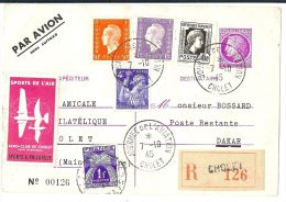 LSAU8 - EP CP MAZELIN 1f50 REPIQUAGE JOURNEE DE L'AVIATION CHOLET - CHOLET / DAKAR 7/10/1945 - Cartes Postales Repiquages (avant 1995)