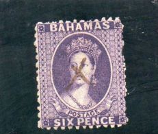 BAHAMAS 1863 O DENT 12.5 FLIGRANE CC - 1859-1963 Colonie Britannique