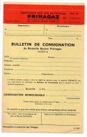 Bulletin De Consignation, Compagnie Des Gaz De Pétrole Primagaz, Avenue Hoche, Paris (document Vierge) - Electricité & Gaz
