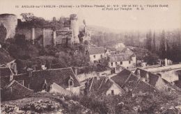 Cp , 86 , ANGLES-sur-l'ANGLIN , Le Château Féodal , XIe, XIVe, XVe Et XVIe S. , Façade Ouest Et Pont Sur L'Anglin - Other & Unclassified
