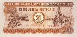 BILLET # MOZAMBIQUE # 50 METICAIS # PICK :125  # 1980 #  NEUF # - Mozambique