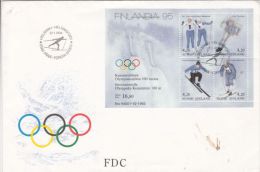 WINTER OLYMPIC GAMES, LILEHAMMER, SKI, SKATING, COVER FDC, 1994, FINLAND - Winter 1994: Lillehammer