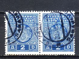 COAT OF ARMS-PORTO-2 DIN-PAIR-POSTMARK- SARAJEVO-BOSNIA AND HERZEGOVINA-YUGOSLAVIA-1931 - Segnatasse