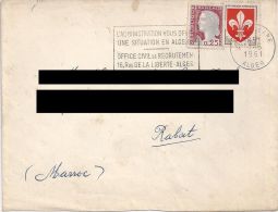 Lettre D'Oran  Pour Le Maroc. Cachet Alger Gare. (Voir Commentaires) - Storia Postale