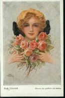 Ruab Gnischaf Pinx. Femme Et Roses Blumen Die Gepflückt Sein Wollen 19.9.1917 - Gnischaf, Ruab