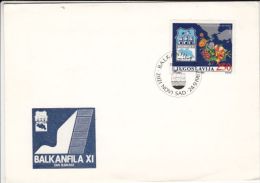 FLOWER, CASTLE, BALKANFILA PHILATELIC EXHIBITION, SPECIAL COVER, 1987, YOUGOSLAVIA - Storia Postale