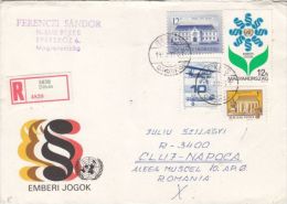 HUMAN WRIGHTS, UNO, ONU, PLANES STAMP, SPECIAL COVER, 1987, HUNGARY - Briefe U. Dokumente