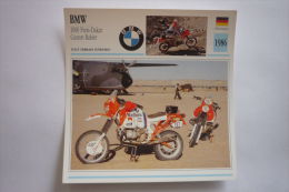 Transports - Sports Moto - Carte Fiche Technique Moto ( Bmw - 1000 Paris-dakar-gaston Rahier -t T Enduro  -1986 - Moto Sport