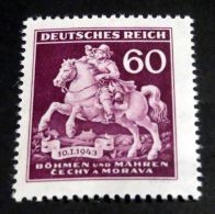 Böhmen U.Mähren, 1943, Mi.Nr. 113 Mit Druckzufälligkeit "Punkt Im Hinterbein Des Pferdes" ** - Unused Stamps