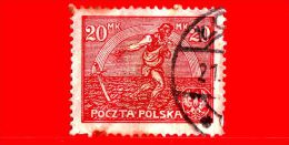 POLONIA - POLSKA - Usato - 1921 - Agricoltura - Semina - Sowing Man - 20 Mk - Usados