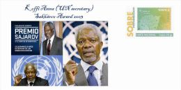 Spain 2013 - Koffi Annan (UN Secretary),Sakhárov Award 2003 Special Prepaid Cover - Institutions Européennes