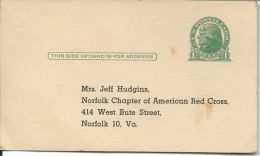 19??  1 Cent Jefferson  Addressed Postal Card  Unused Front & Back Shown - 1921-40