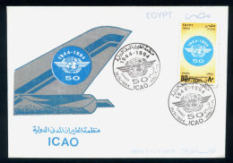 EGYPT / 1994 / AIRMAIL / ICAO / INTL CIVIL AVIATION AGREEMENT ; CHICAGO / GLOBE / FDC. - Storia Postale