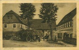 Daubnitz Bei Lommatzsch Sachsen Bauernhof Mit Heuwagen Vor Dem Tor Ernte Um 1920 - Lommatzsch