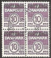 DENMARK #  POSTFÆRGE  STAMPS FROM YEAR 1939 BLOCK OF 4 - Paketmarken