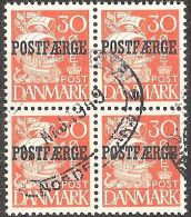 DENMARK #  POSTFÆRGE  STAMPS FROM YEAR 1942 BLOCK OF 4 - Pacchi Postali