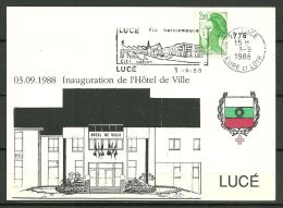 CARTE POSTALE :  INAUGURATION DE L'HÔTEL DE VILLE 1988 - LUCE (EURE ET LOIR) - Brieven En Documenten