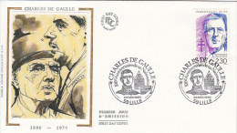 FRANCE - FDC - 1990 - CHARLES DE GAULLE - TIMBRE N °2634 - 1990-1999