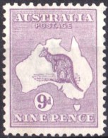 Australia 1916 Kangaroo 9d Violet 3rd Watermark Mint No Gum - Neufs