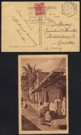 ALGERIE - BOU SAADA  / OBLITERATION DAGUIN SUR CARTE POSTALE POUR LA FRANCE / 2 IMAGES (ref 5315) - Cartas & Documentos