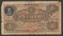 [NC] MOCAMBIQUE - BANCO Da BERIA - 1 ESCUDO PRATA (1918) CANCELADO - Mozambique