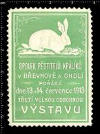 Old Original Czech Poster Stamp (advertising Cinderella, Reklamemarke) Rabbit, Kaninchen, Lapin - Rabbits