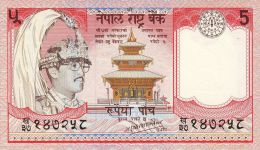 BILLET # NEPAL # 1987 # PICK 30 # BILLET NEUF # 5 ROUPIES  # - Népal