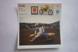 Transports - Sports Moto - Carte Fiche Technique Moto ( Suzuki  125 Rm ( Yves Demaria ( Motocross ) -1991 - Moto Sport