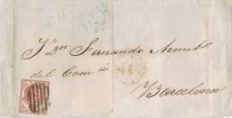 5703. Envuelta VALENCIA  1855, 6 Cuartos Escudo España - Briefe U. Dokumente