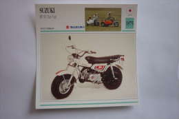 Transports - Sports Moto - Carte Fiche Technique Moto ( Suzuki Rv 90 Van Van ( Tout Terrain ) -1975 ( Description Au Dos - Motorradsport