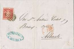 5704. Carta Entera ALICANTE  1854 A Albacete. ULTIMO DIA DE VALIDEZ POSTAL - Briefe U. Dokumente