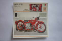 Transports - Sports Moto-carte Fiche Technique Moto ( Moto-guzzi 500cm3 - 2 Vt ( Course ) -1927 ( Description Au Dos - Sport Moto