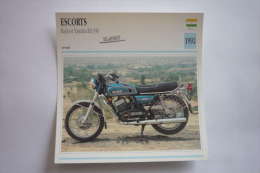 Transports - Sports Moto-carte Fiche Technique Moto ( Escorts Rajdoot Yamaha Rd 350 1992 ( Description Au Dos - Sport Moto