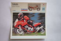 Transports - Sports Moto-carte Fiche Technique Moto ( Yamaha Xj 600 S Diversion  ( Tourisme ) -1991 ( Description Au Dos - Motorcycle Sport