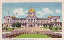 Pennsylvania Harrisburg State Capitol Showing New Steps 1936 - Harrisburg