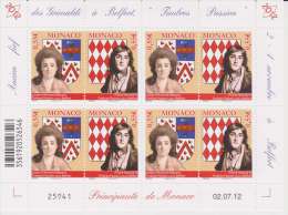 Monaco Mi 3106-3107 Former Grimaldi Fiefs Belfort - Full Sheet * * Coat Of Armes - Prince Honoré IV - Louise D'Aumont - Unused Stamps