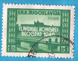 1946  JUGOSLAVIJA Slav Congress PANSLAWISCHER KONGRESS PRAHA PONTE HRADSCHIN PRAG  USED - Oblitérés