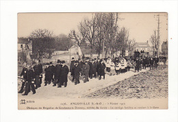 Carte 1912 ANGERVILLE / 3 Février:obsèques Du Brigadier De Gendarmerie Dormoy :le Cortège Funèbre - Angerville