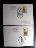 2 Cards From Austria Special Cancel Fdc Elssler Woman - Covers & Documents