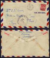 MADAGASCAR - MORAMANGA / 1954  LETTRE AVION EN FRANCHISE MILITAIRE POUR LA FRANCE/ 2 IMAGES (ref 5328) - Military Postage Stamps
