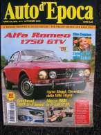 AUTO D'EPOCA SETTEMBRE 2003  ALFA ROMEO 1750 GTV,FIAT,LANCIA  ABARTH-CITROEN SPORT - Engines