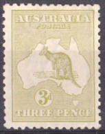 Australia 1915 Kangaroo 3d Olive 3rd Wmk Die 1 MH - - - Nuovi